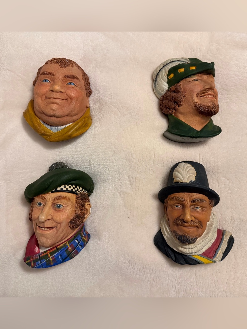 Bossons Hand-Painted Decorative Wall Faces Set Of 4